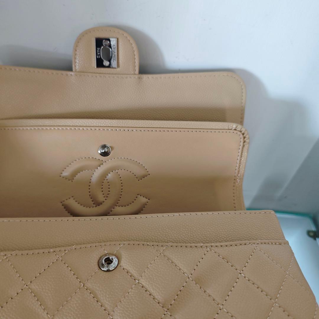ベージュ キルティングバッグ