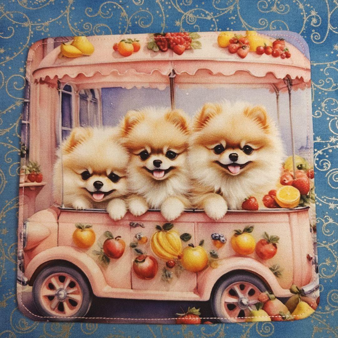 yourelie 　4重ハンカチ　ワンコさん柄　19枚