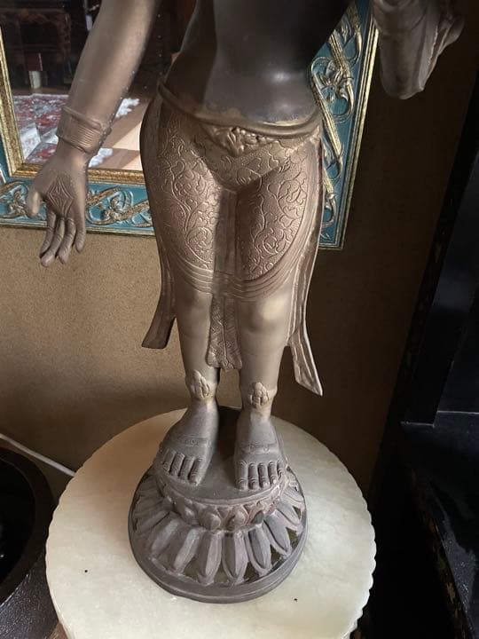 大きな古い仏像　海外の物　中国　タイ　インド　骨董品？　金属製（仏像のみ）