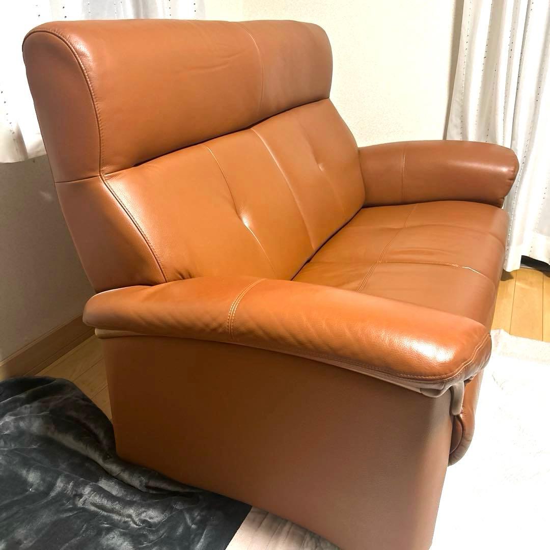 浜本工芸　美品　本革ソファ　L-2000