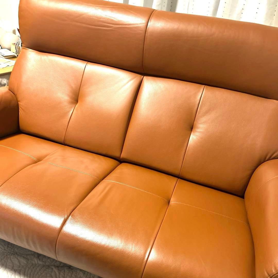 浜本工芸　美品　本革ソファ　L-2000