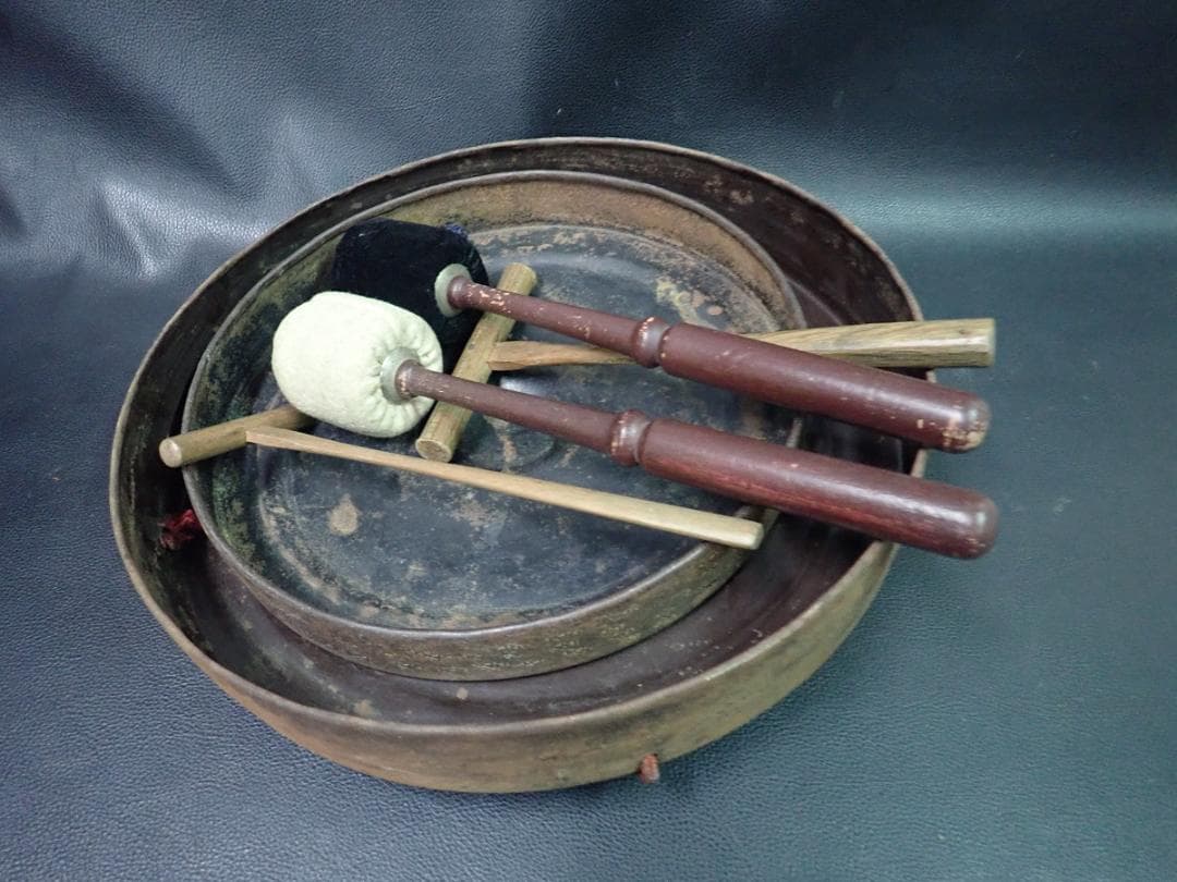 鐘　鉦　銅鑼　セット　和楽器　お囃子　祭り　囃子方　日本舞踊　歌舞伎　送料無料