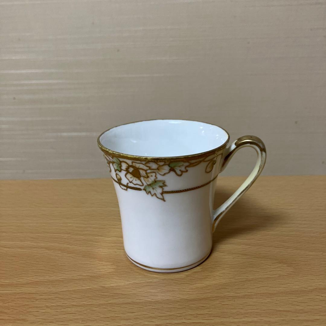 1.オールドノリタケ、M Nippon印、ポピーの金彩盛り上げ　カップ＆ソーサー