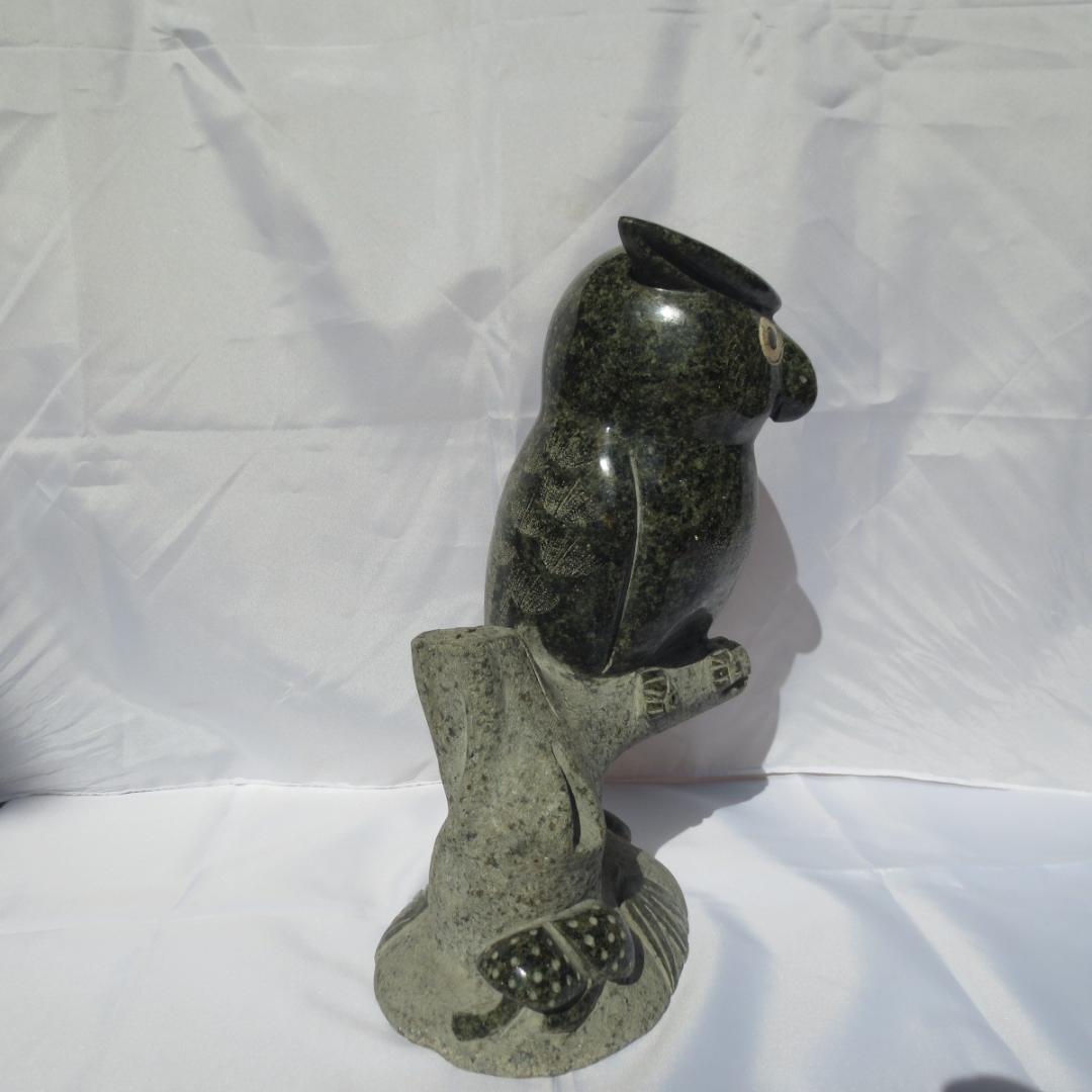 置物 フクロウ ふくろう 梟 オブジェ 福郎 御影石 玄関 看板 縁起物