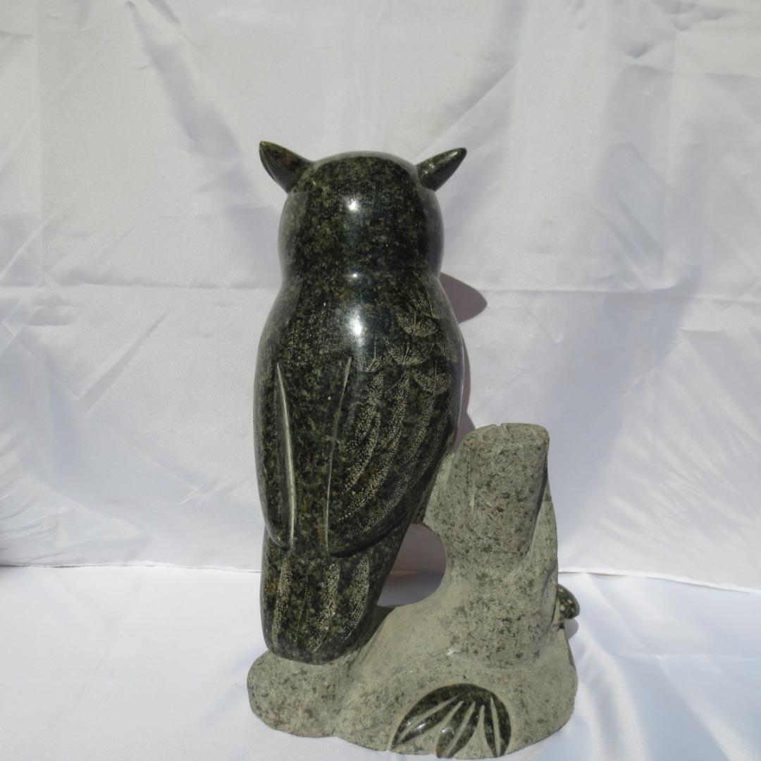 置物 フクロウ ふくろう 梟 オブジェ 福郎 御影石 玄関 看板 縁起物