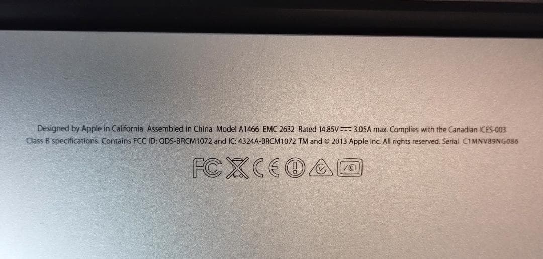 MacBook Air 13インチ 2014 i5 250GB 充電器付