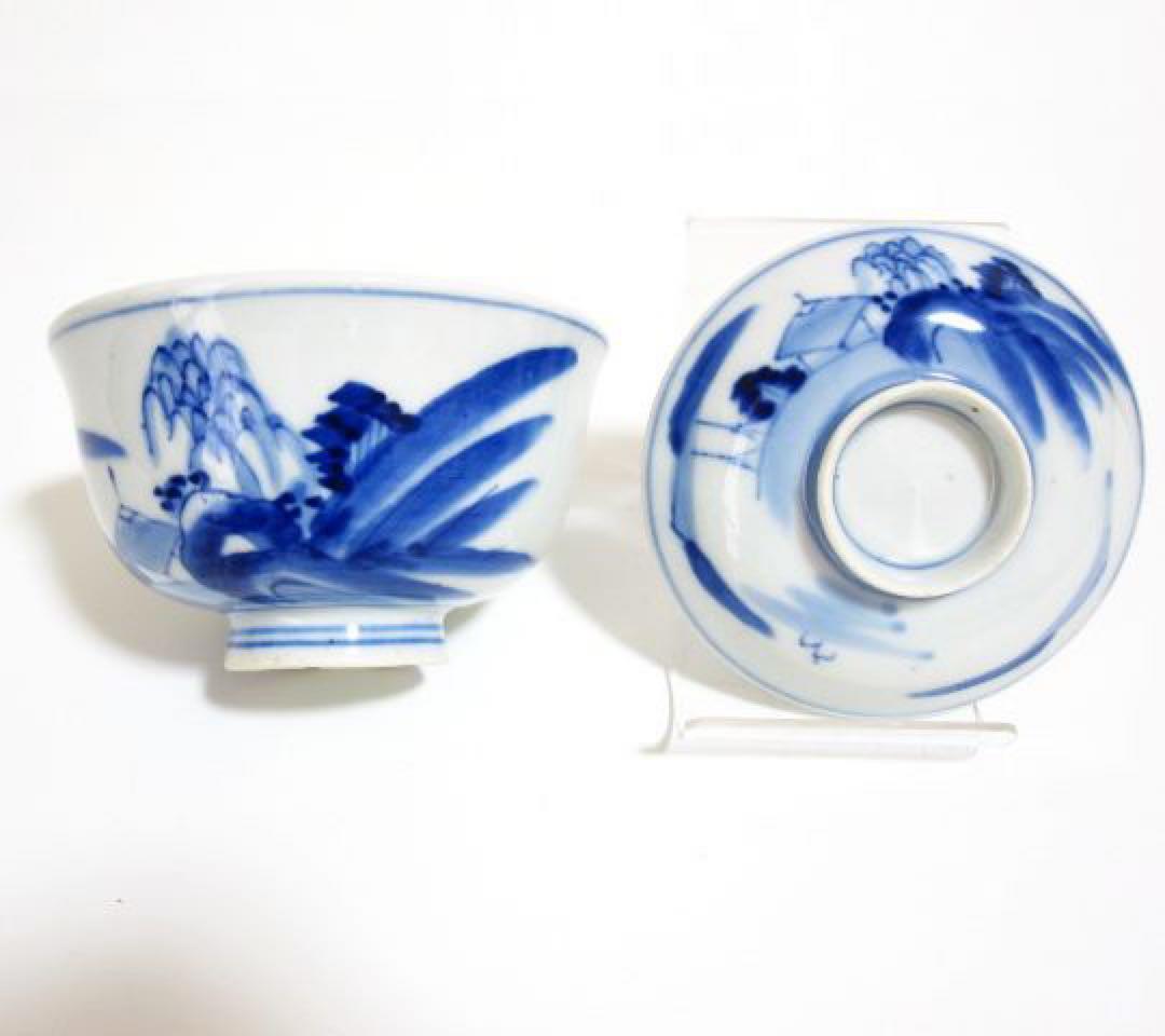 【骨董品】古伊万里 染付 蓋付き 小鉢 5客セット　アンティーク