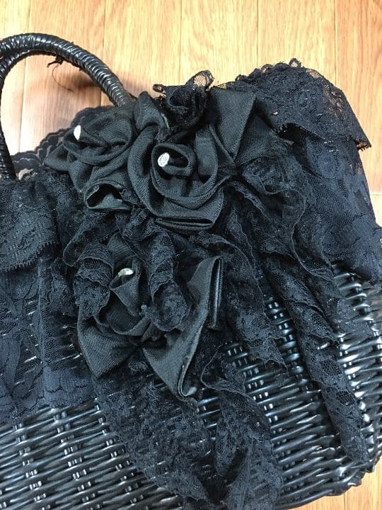 かごバッグ　オーダーメイド　２個セット売り　ストローバッグ　レース