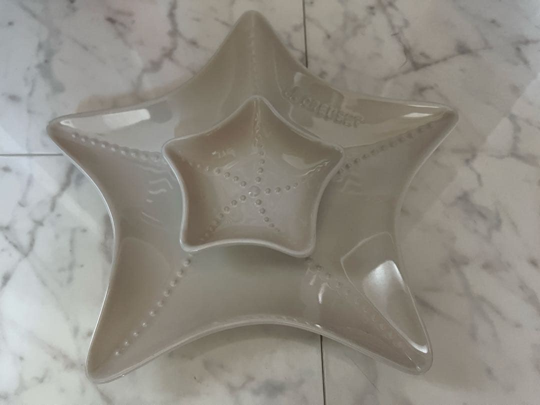 LE CREUSET★ スターフィッシュ★M(27cm)、Sセット★メレンゲ