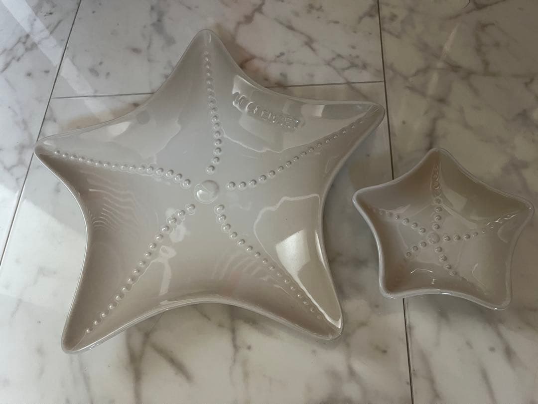 LE CREUSET★ スターフィッシュ★M(27cm)、Sセット★メレンゲ