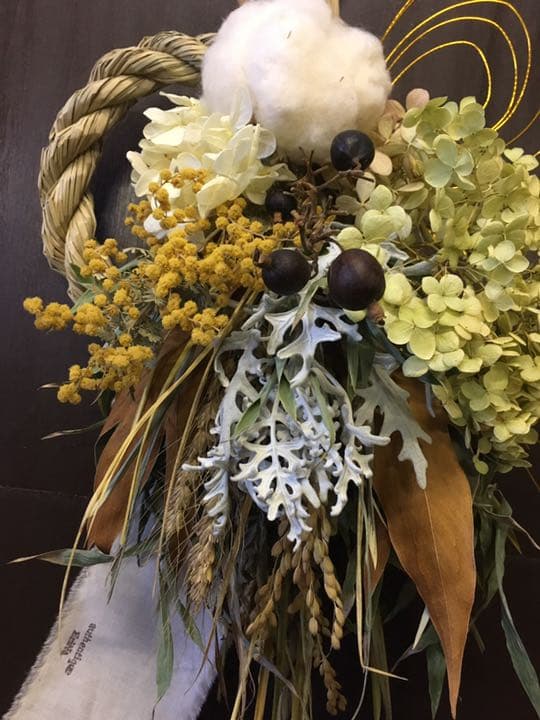 46.ドライフラワー しめ縄 正月飾り 松飾り クリスマス リース スワッグ