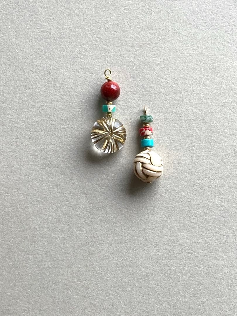 no.0292 アップル珊瑚とガムカフス