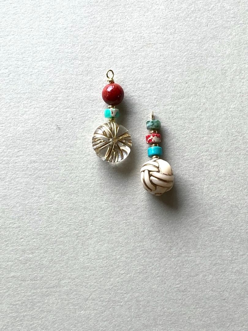 no.0292 アップル珊瑚とガムカフス