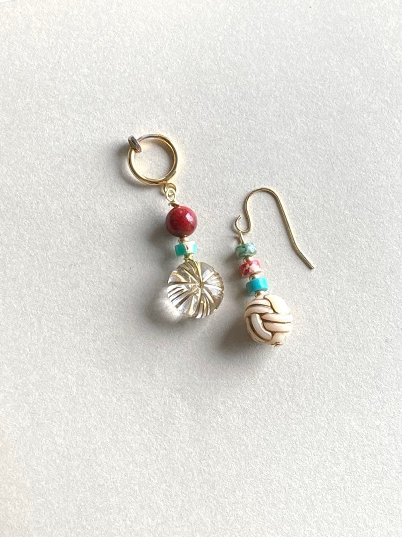 no.0292 アップル珊瑚とガムカフス