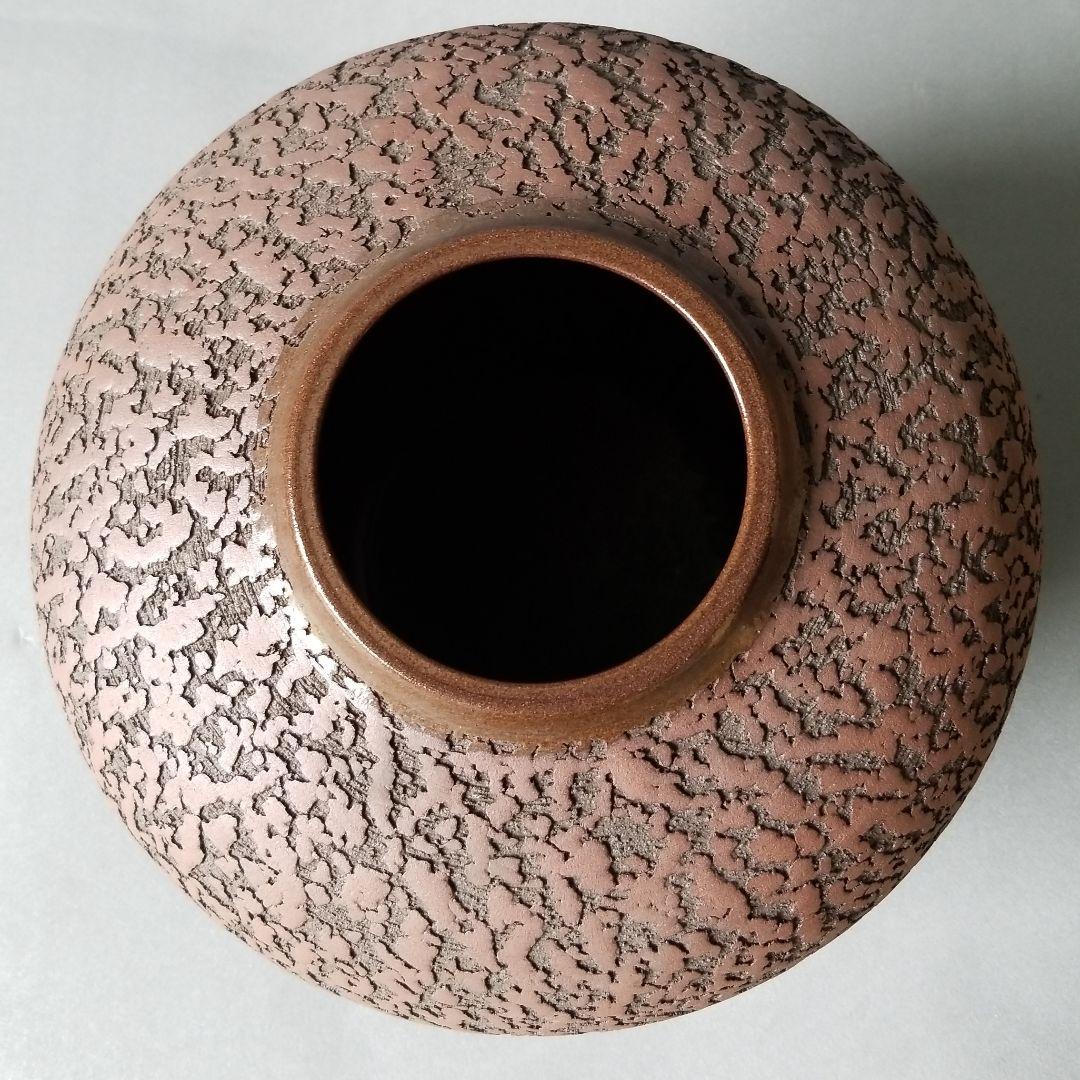 信楽焼 花瓶 花入れ 松皮 直径２６cm