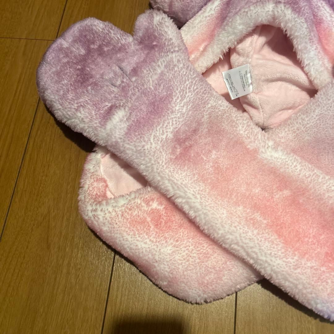 ディズニー　ミニー　マフラーキャップ　ファンキャップ　ピンク　紫