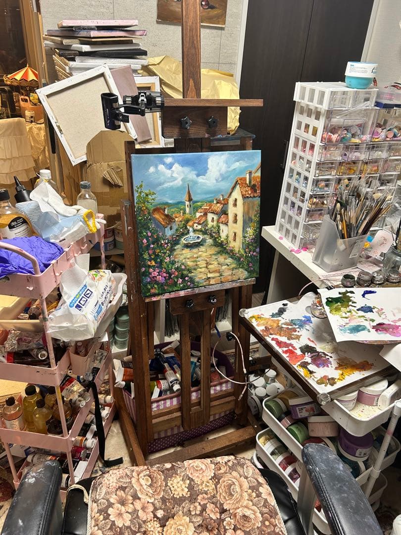 田舎の風景 油彩画