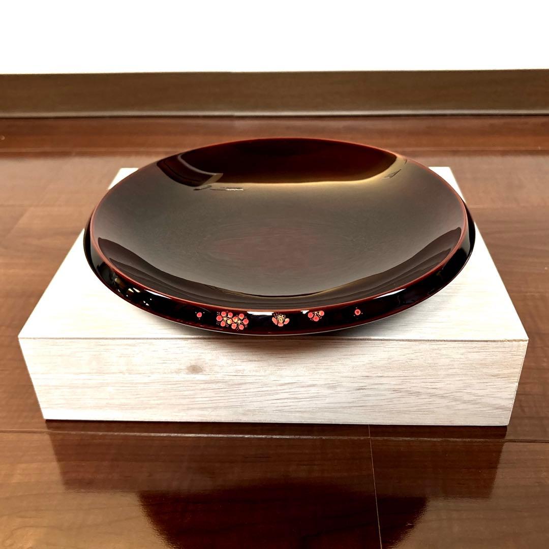 【輪島屋本店】輪島塗 梅 丸皿