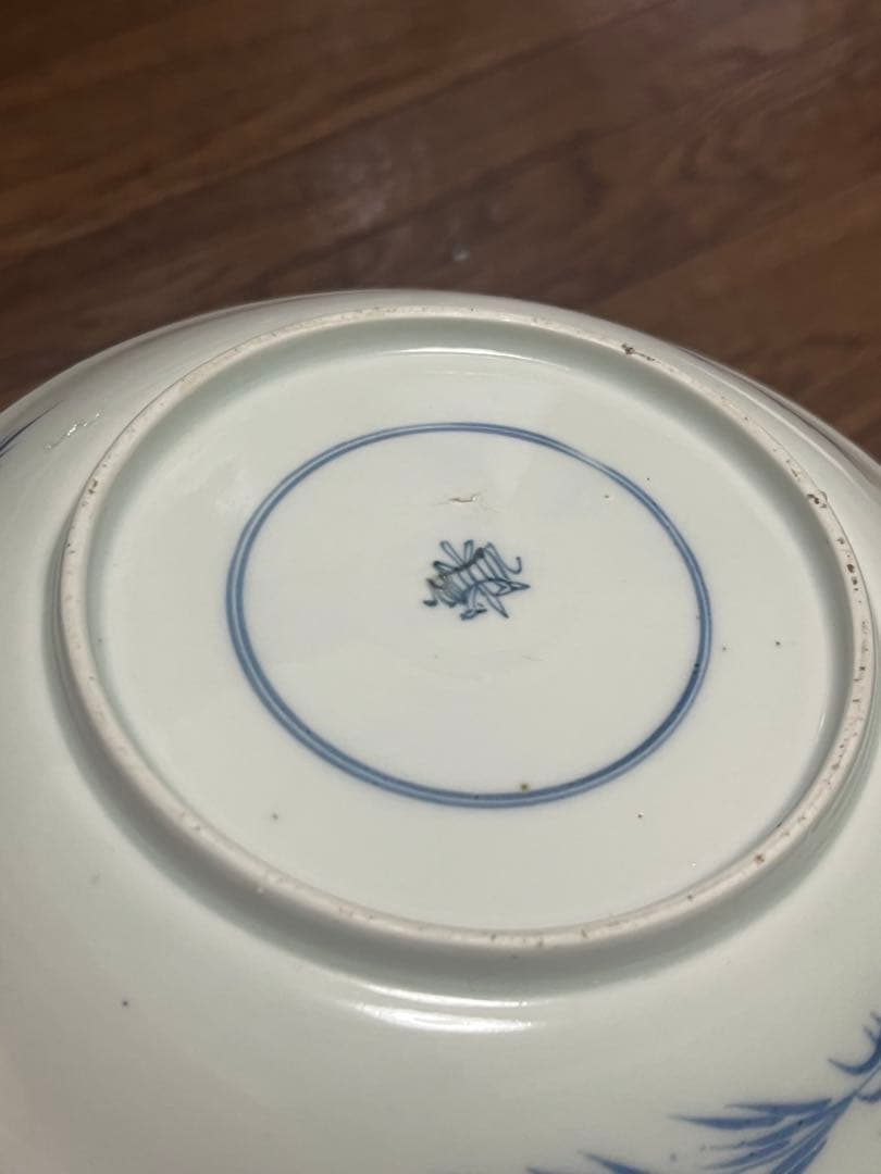 古伊万里　霊芝　なずな　中皿　無傷完品　モダン　伊万里　くらわんか　昆虫文