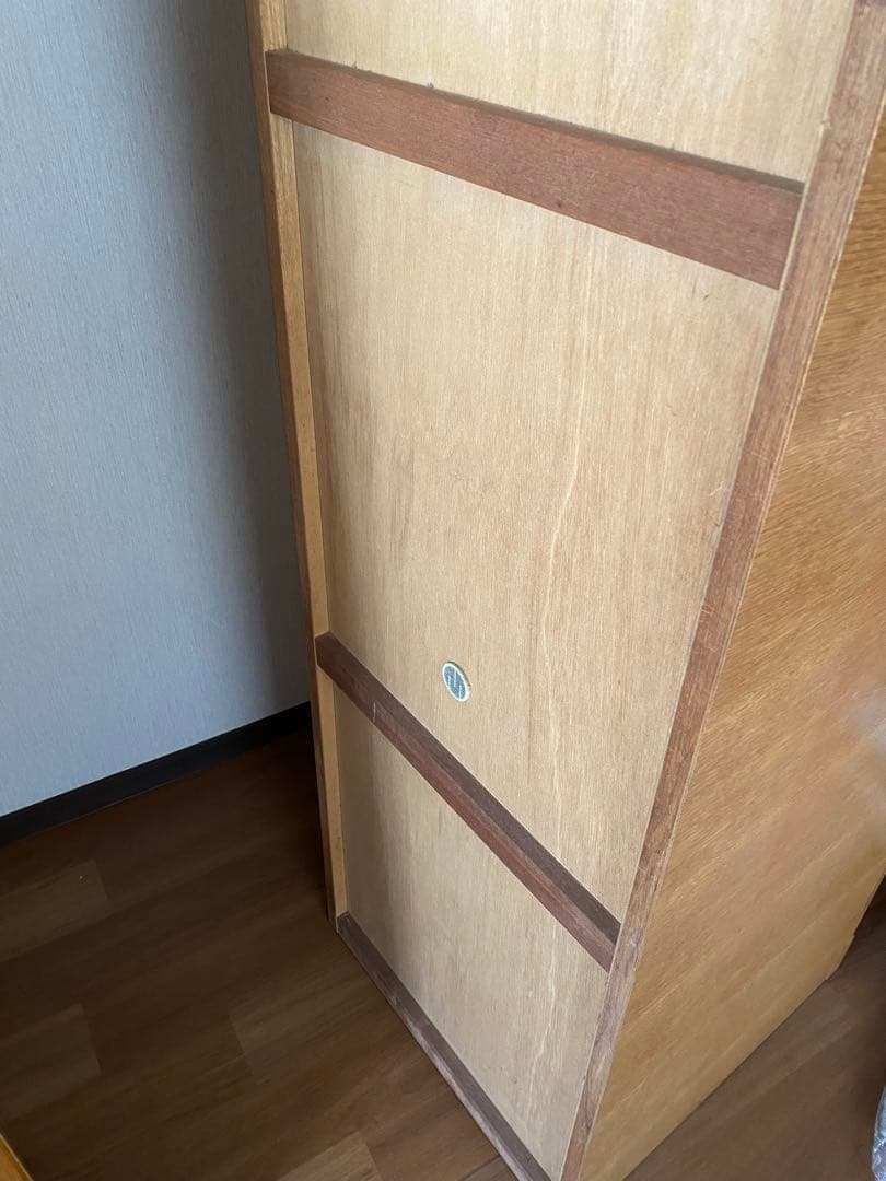 ミラー付き木製ワードローブ収納 クローゼット 洋服箪笥 ハンガーラック洋服収納②