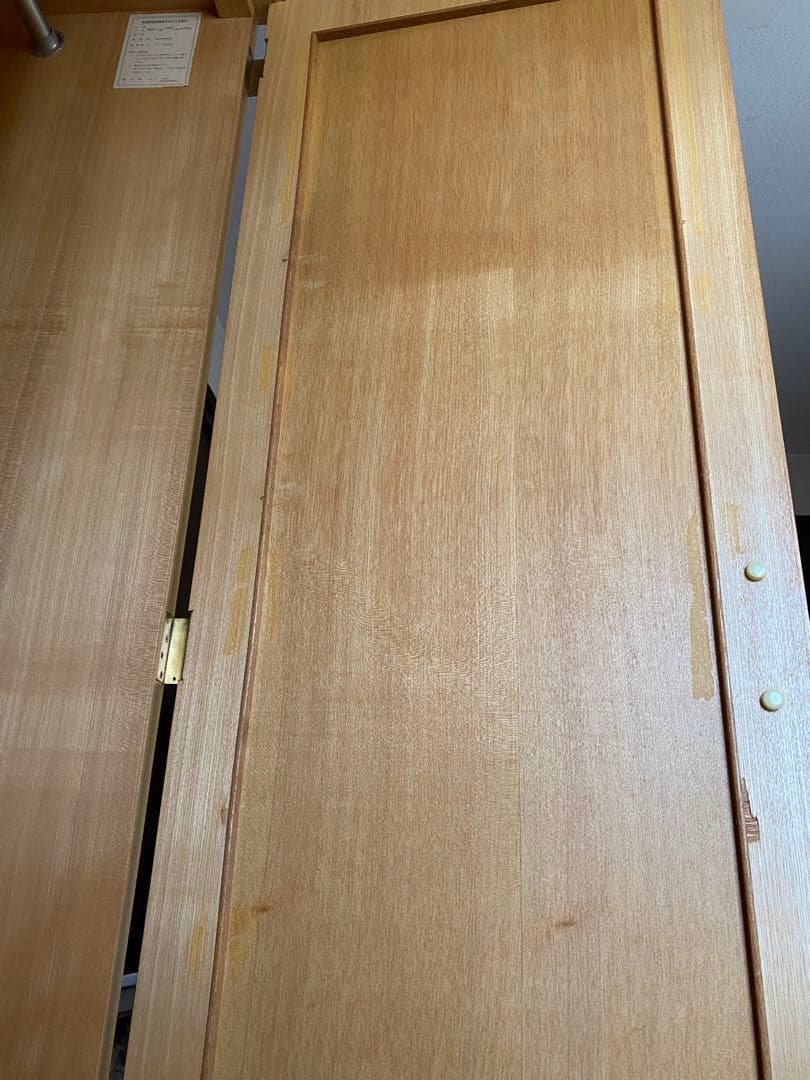 ミラー付き木製ワードローブ収納 クローゼット 洋服箪笥 ハンガーラック洋服収納②