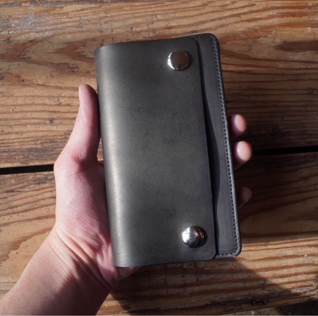 【即納品】トラッカーウォレット ミドル 2層 シルバー ハンドメイド