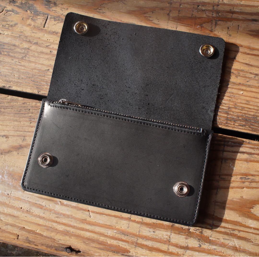 【即納品】トラッカーウォレット ミドル 2層 シルバー ハンドメイド