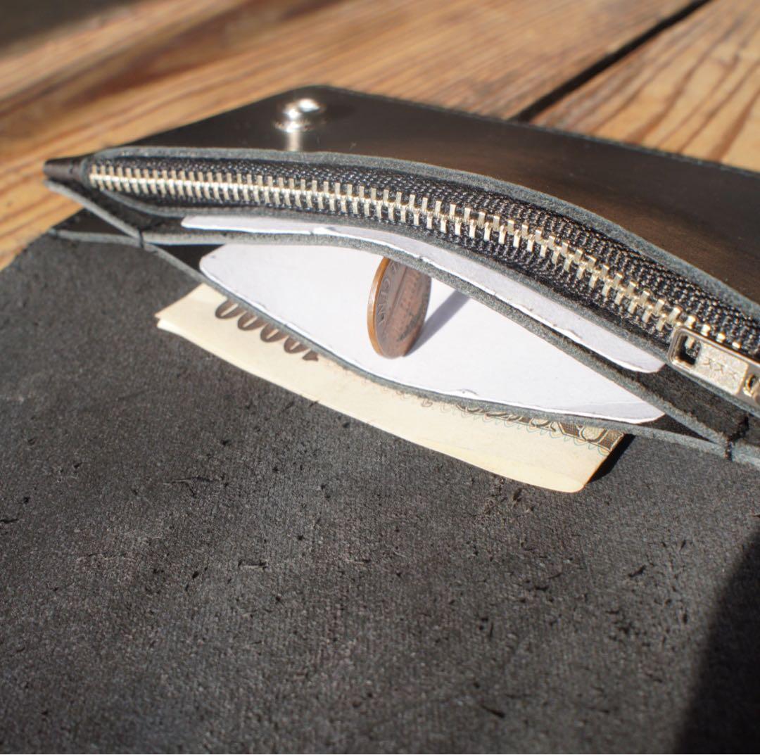 【即納品】トラッカーウォレット ミドル 2層 シルバー ハンドメイド