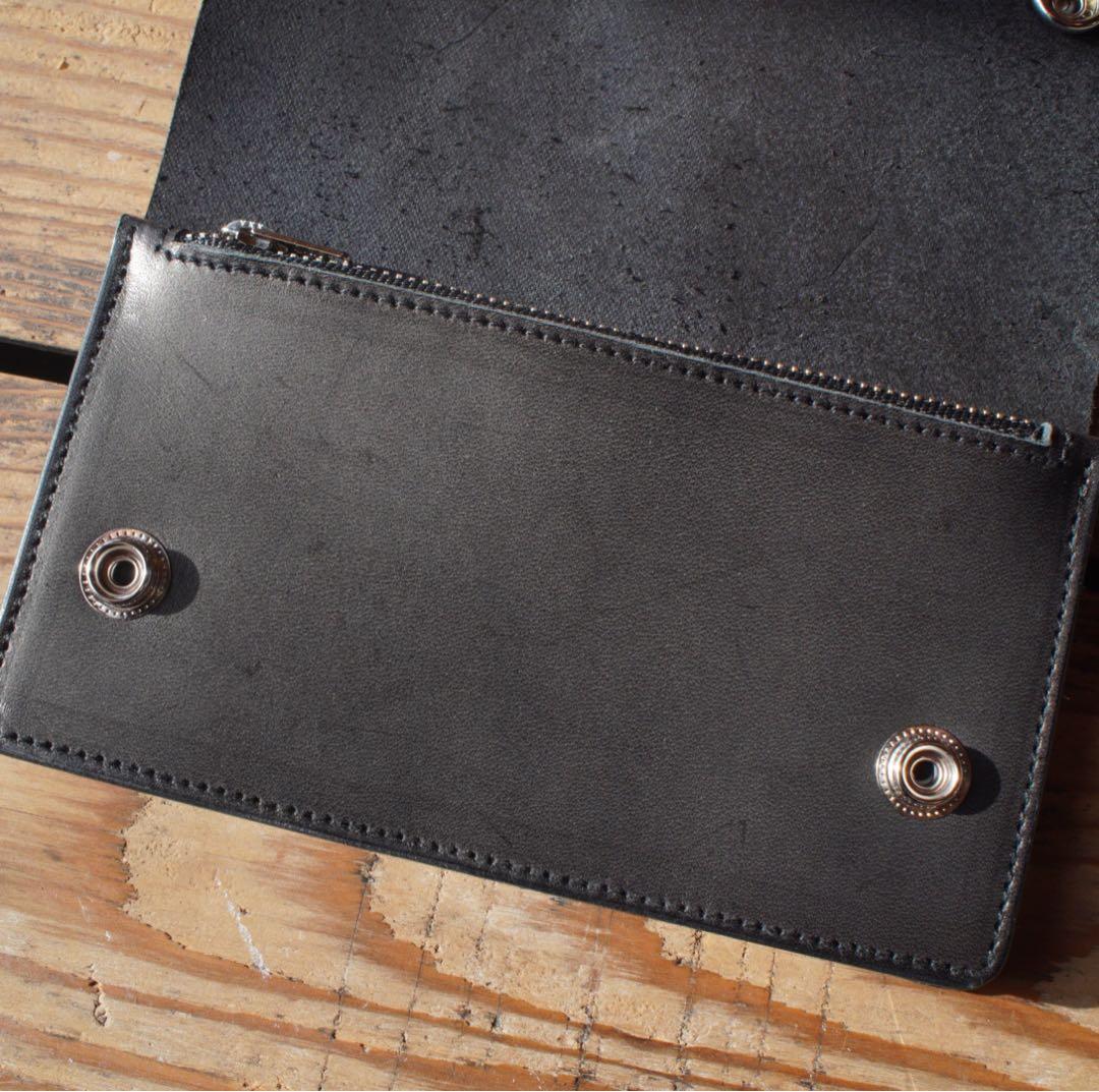 【即納品】トラッカーウォレット ミドル 2層 シルバー ハンドメイド