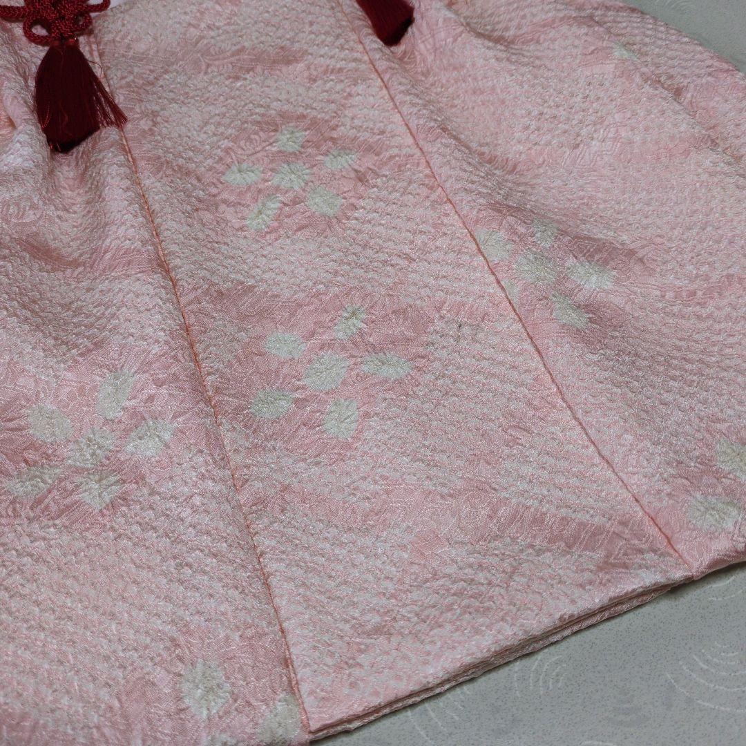 七五三３歳女の子正絹総絞り手縫いの被布と巾着