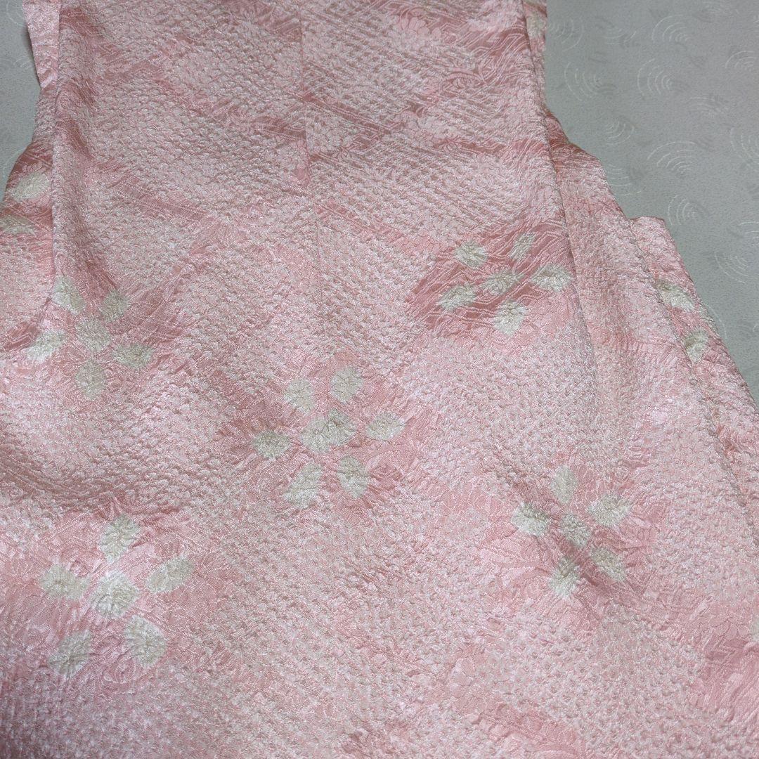 七五三３歳女の子正絹総絞り手縫いの被布と巾着