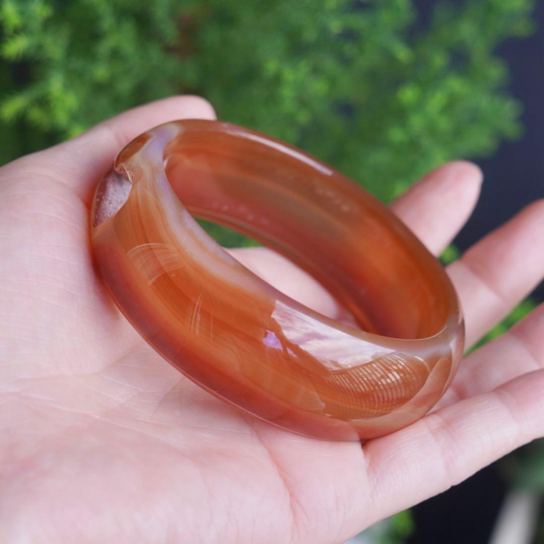 ❄メノウ カルセドニー 玉髄 バングル　腕輪　 新品 0040