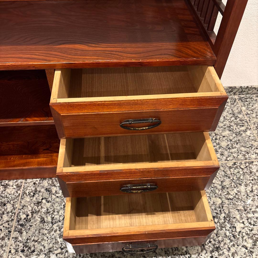 カリモク　チェスト　茶箪笥　飾り棚