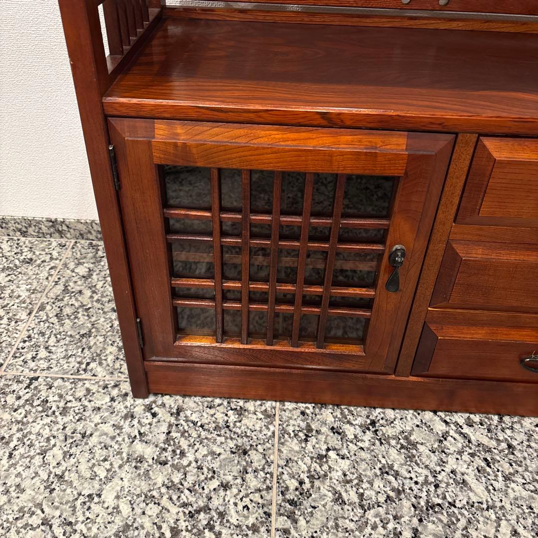 カリモク　チェスト　茶箪笥　飾り棚