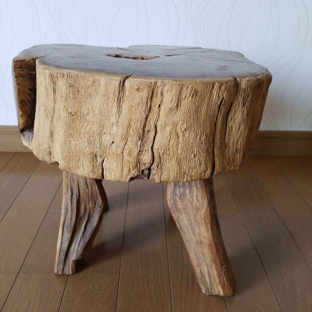 オブジェ　置物　置台　《レア》　桑の古木&山櫻　椅子　稀少！