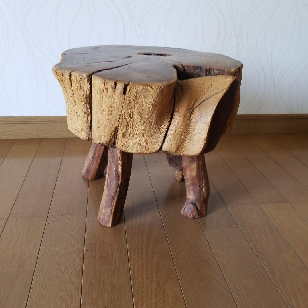 オブジェ　置物　置台　《レア》　桑の古木&山櫻　椅子　稀少！