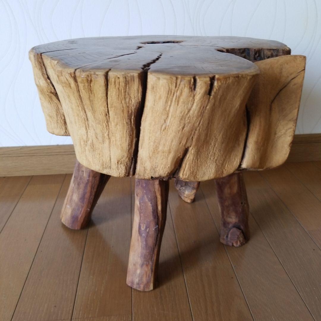 オブジェ　置物　置台　《レア》　桑の古木&山櫻　椅子　稀少！