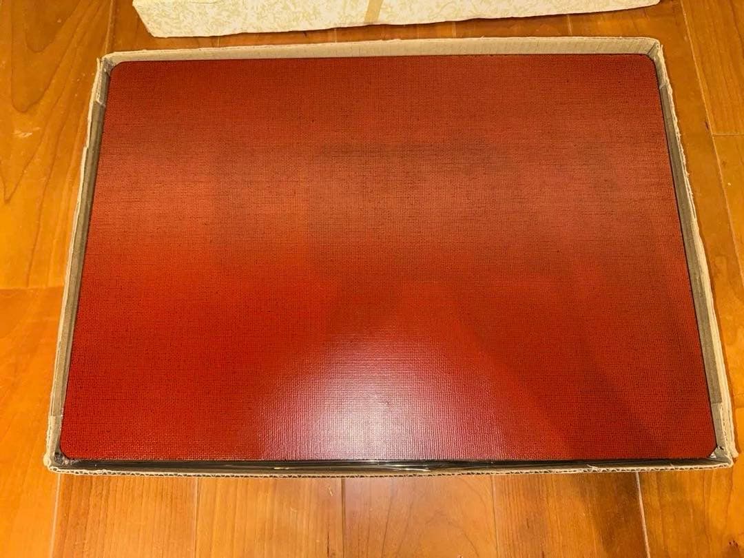 木製　隅切りランチョンマット両面布目　うるし工芸　藤　4枚セット