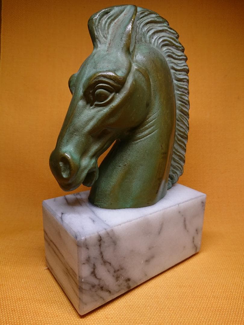 【美品】馬　金属　彫像　オブジェ　置物　インテリア　工芸品　美術品　A1614