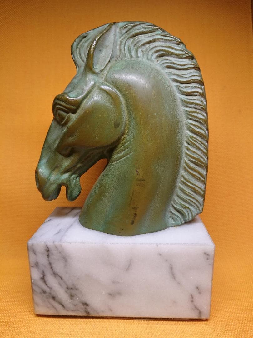 【美品】馬　金属　彫像　オブジェ　置物　インテリア　工芸品　美術品　A1614