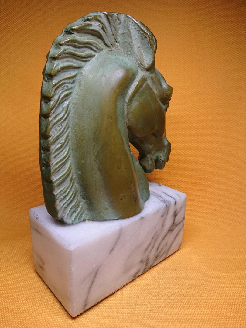 【美品】馬　金属　彫像　オブジェ　置物　インテリア　工芸品　美術品　A1614