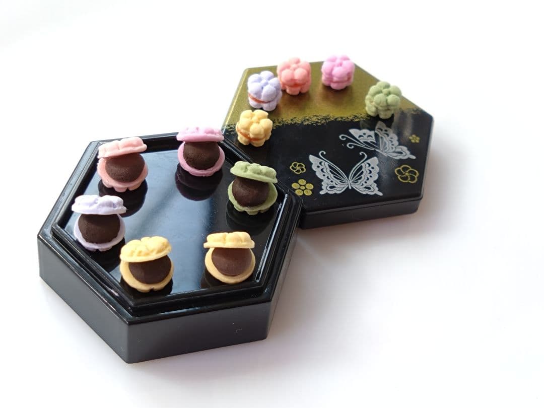 るーむ　ミニチュアスイーツ　最中＆梅最中　ハンドメイド　フェイク和菓子