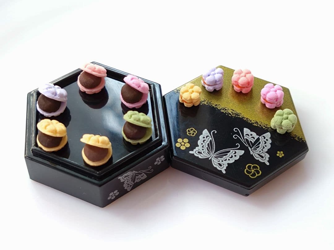 るーむ　ミニチュアスイーツ　最中＆梅最中　ハンドメイド　フェイク和菓子