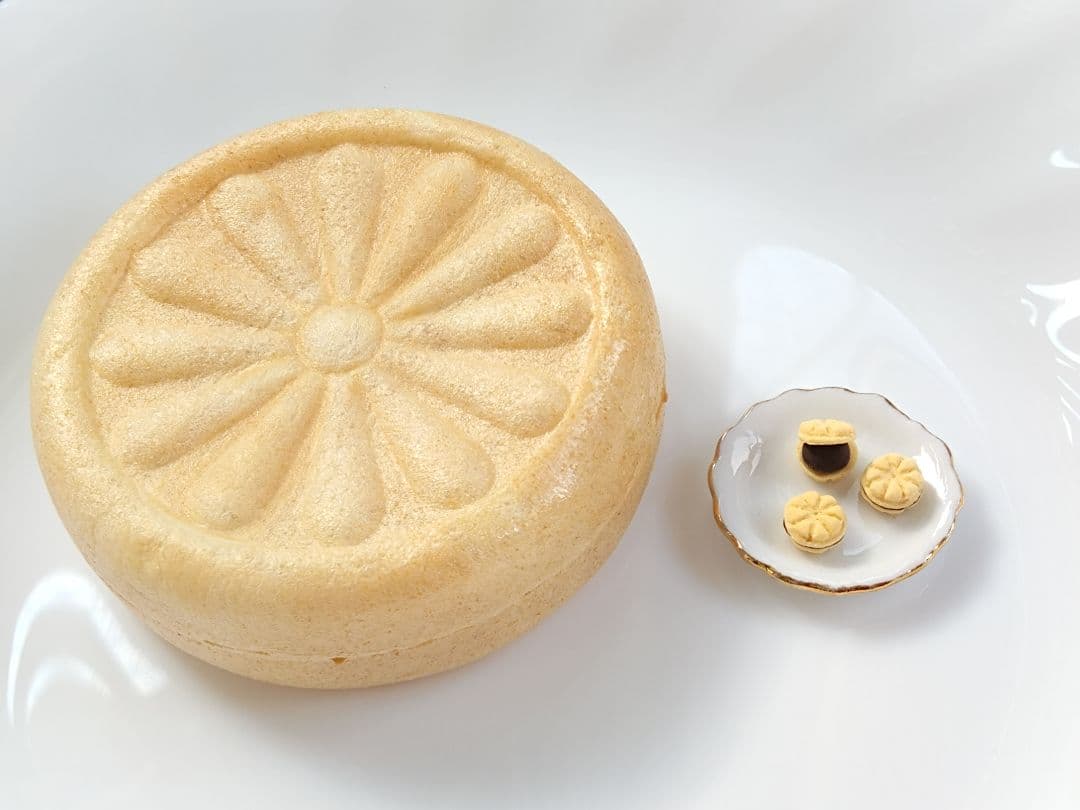 るーむ　ミニチュアスイーツ　最中＆梅最中　ハンドメイド　フェイク和菓子