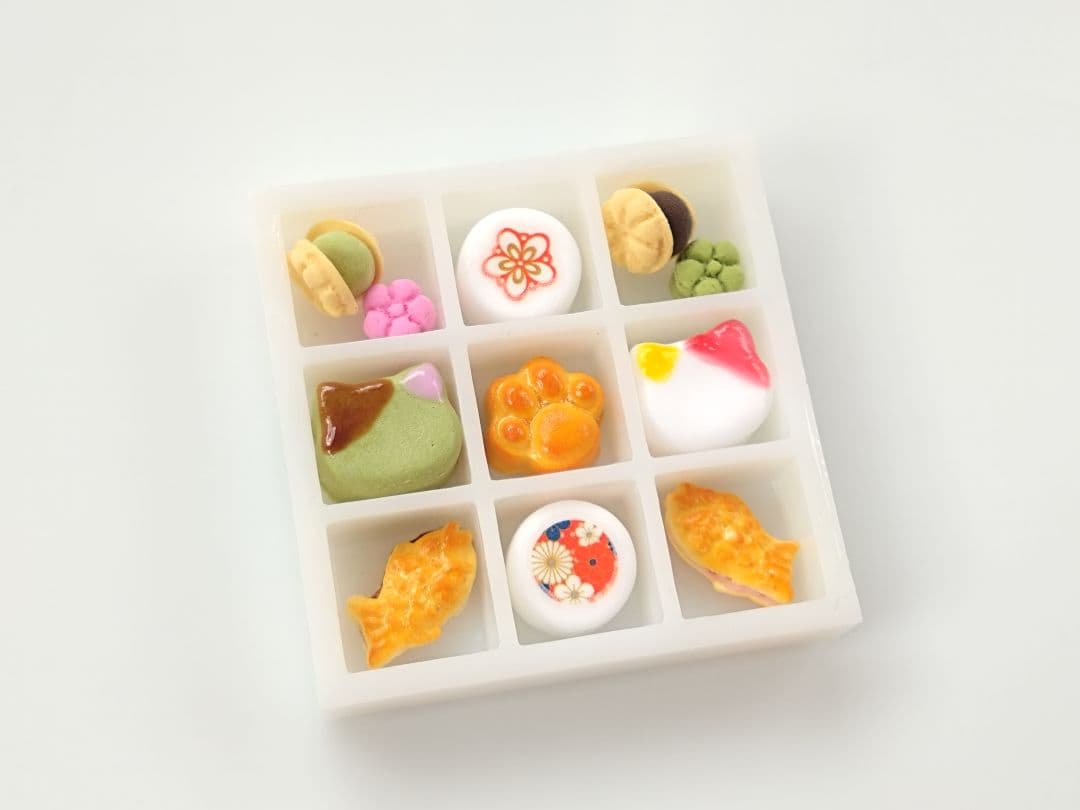 るーむ　ミニチュアスイーツ　最中＆梅最中　ハンドメイド　フェイク和菓子