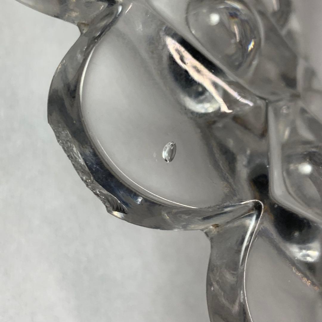 K666⭐︎共箱入 “えど硝子 菓子器 一調 ”鉛ガラス 楕円形プレート ビードロ