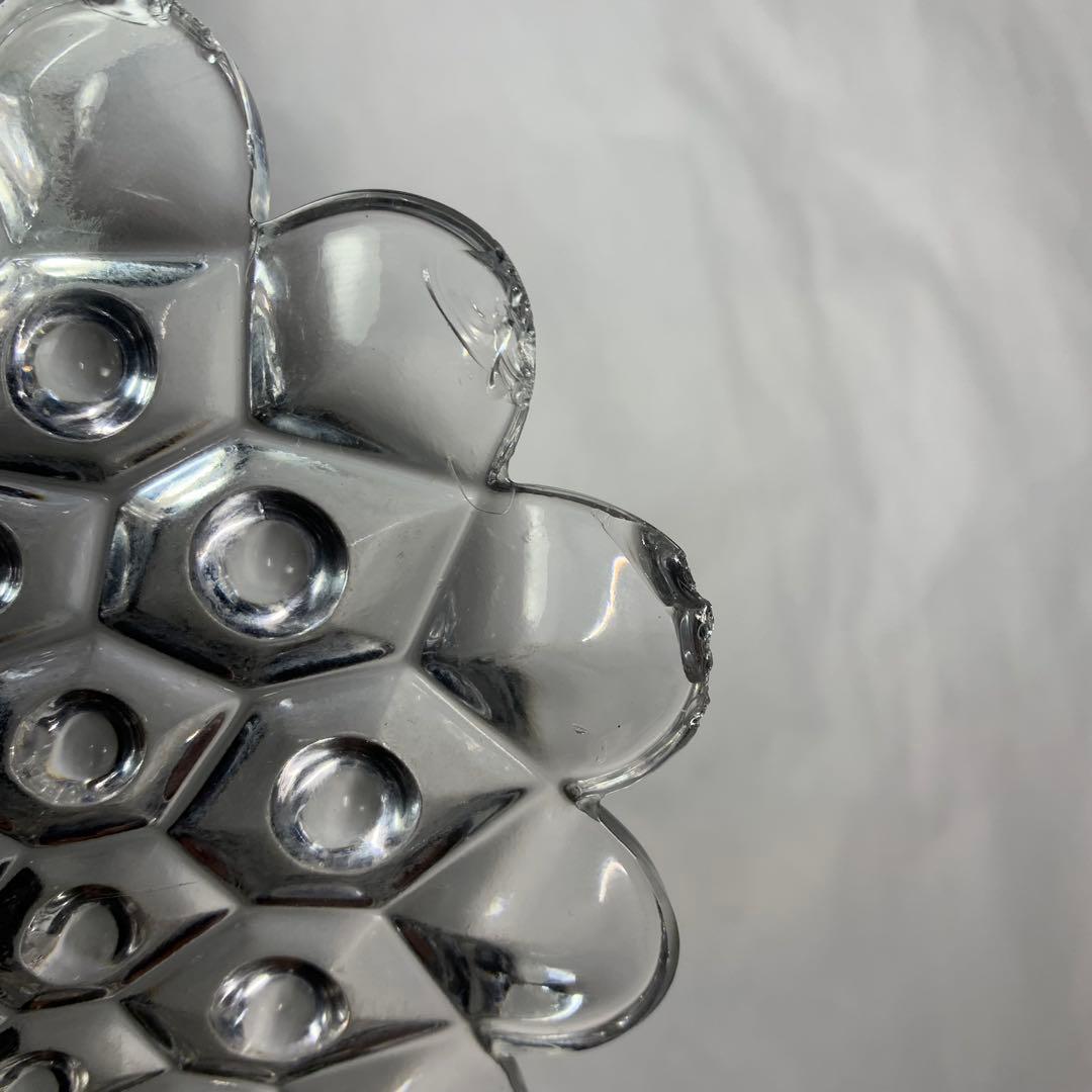 K666⭐︎共箱入 “えど硝子 菓子器 一調 ”鉛ガラス 楕円形プレート ビードロ