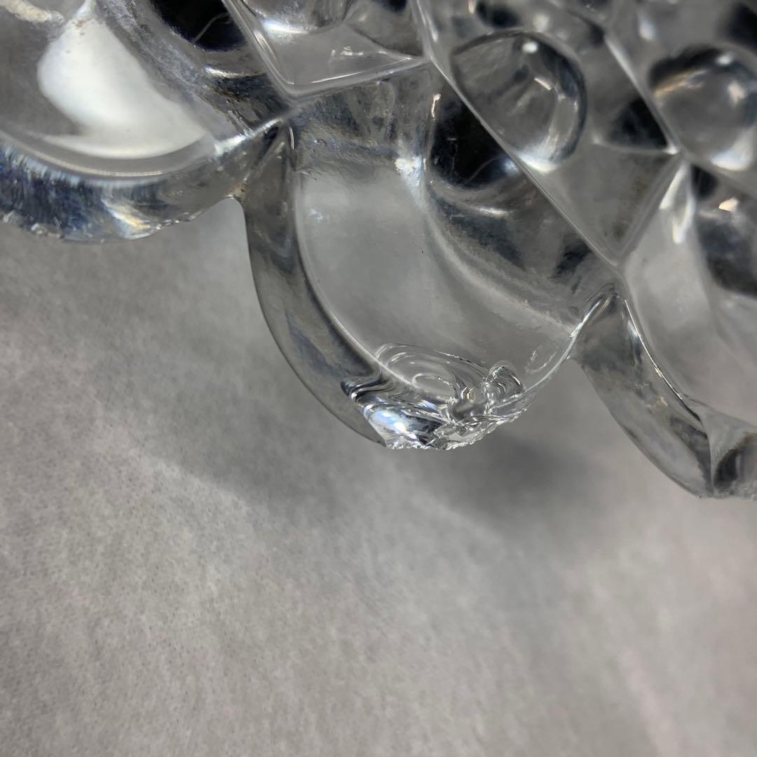 K666⭐︎共箱入 “えど硝子 菓子器 一調 ”鉛ガラス 楕円形プレート ビードロ