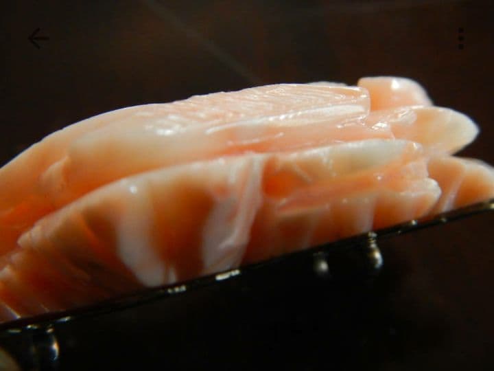 大きなアンティーク本珊瑚の帯留め・6×3.9×1.5cm・50g