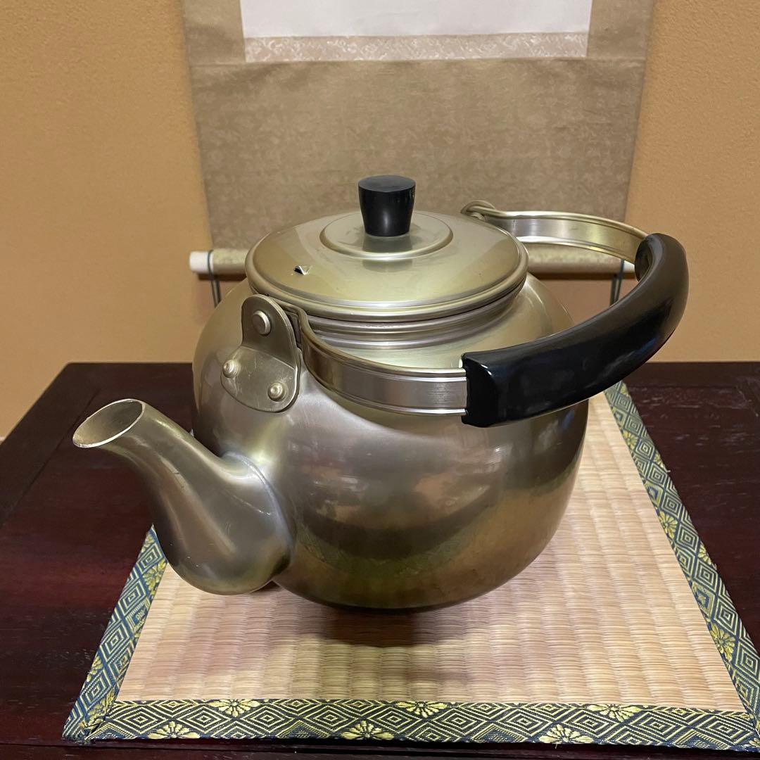 【昭和レトロ】アカオ やかん しゅう酸メッキ 5L ケトル 湯沸かし ビンテージ